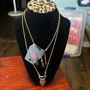 Paparazzi Gold Fringe Necklace Set